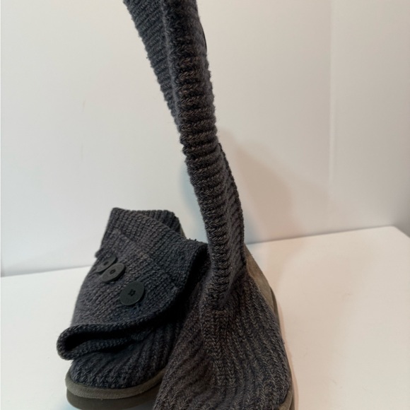UGG Classic Cardi Charcoal Knit Knee High Button Boots, Cozy, Sz 10 - Picture 5 of 7